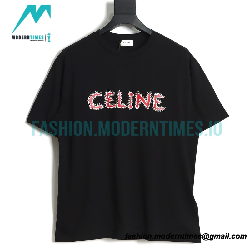 Celine - 22SS Flame Letter Short Sleeve T-shirt