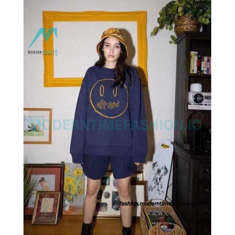 Drew House - Gold Embroidered Smiley Face Crew-neck Hoodie 