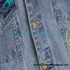 Drew House - Old Denim Jacket With Smiley Face Pattern Washed