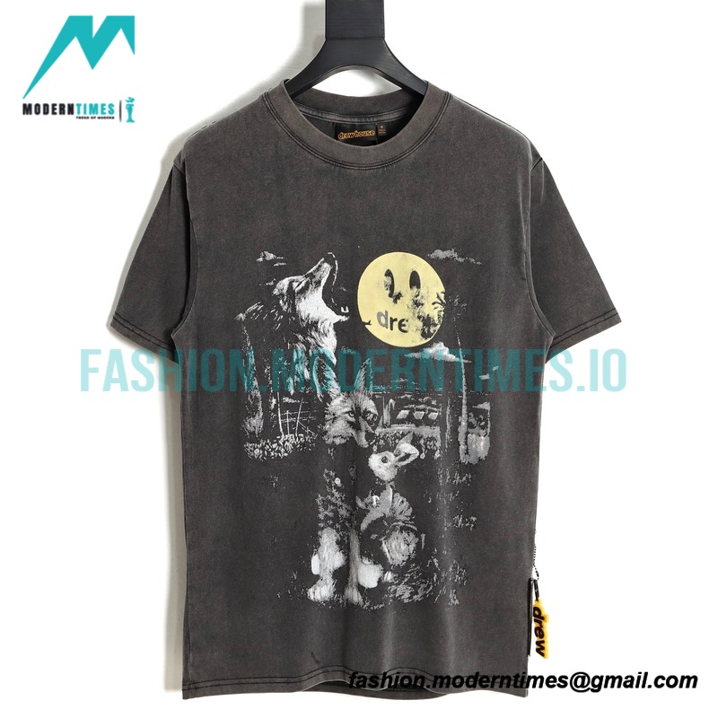   Drew House - 23ss Werewolf Full Moon Smiley Short Sleeve T-shirt