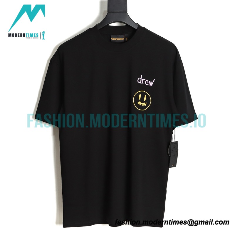 Drew House - Smiley Face Embroidered Short-sleeved T-shirt