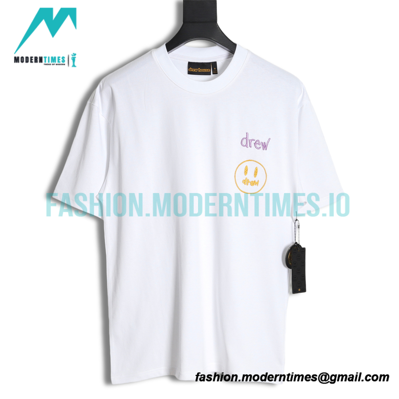 Drew House - Smiley Face Embroidered Short-sleeved T-shirt