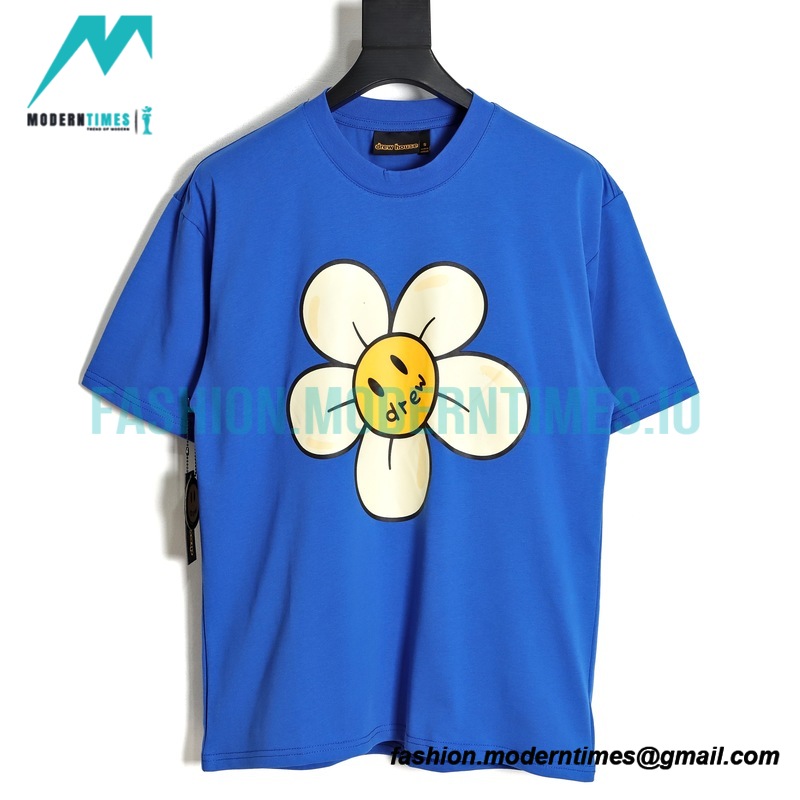 Drew House - Smiley Face Floral Bear Print Round Neck Short Sleeve