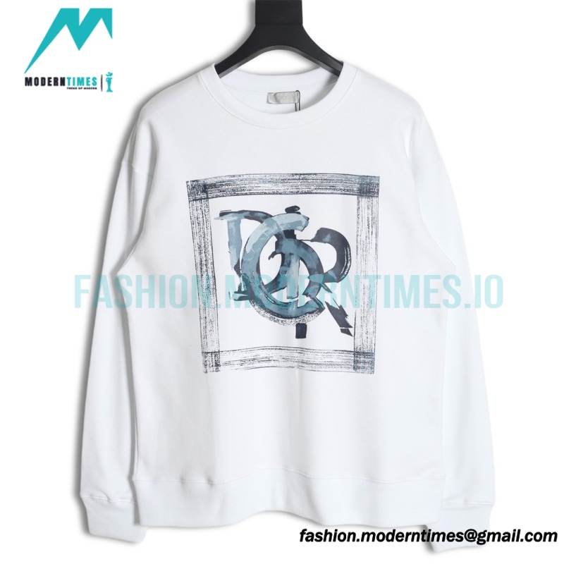Dior - 23ss Ink Painting Cotton Round Neck Hoodie