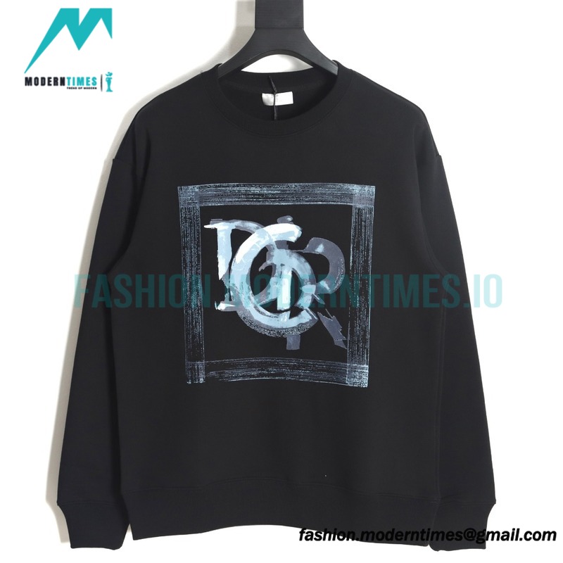 Dior - 23ss Ink Painting Cotton Round Neck Hoodie