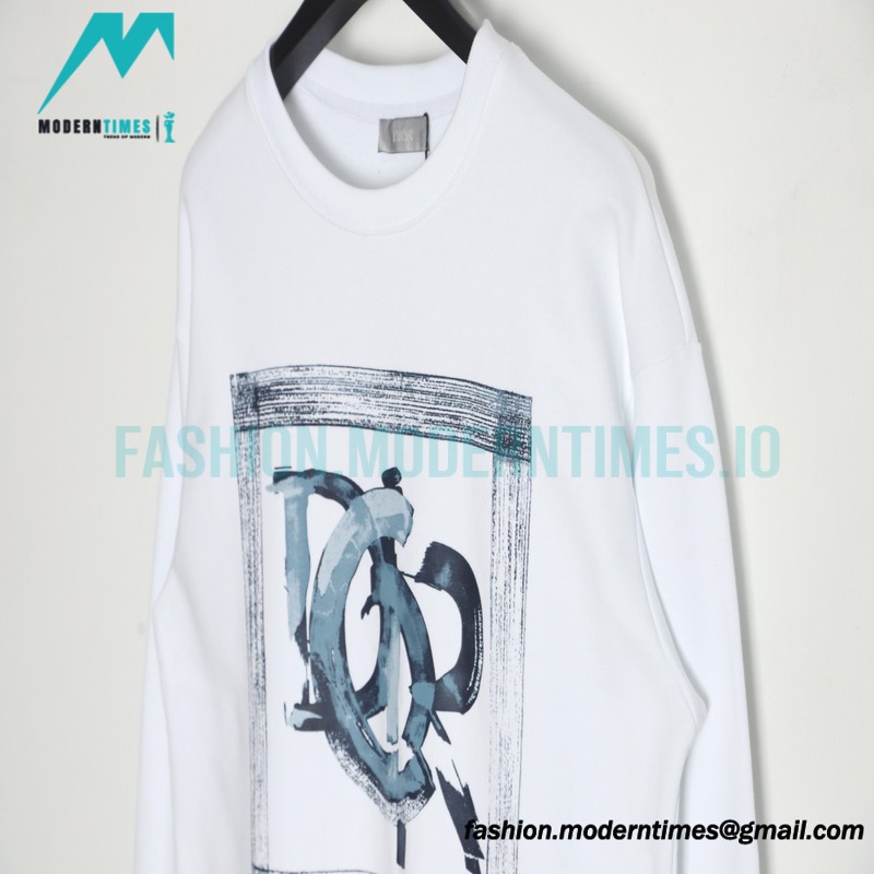 Dior - 23ss Ink Painting Cotton Round Neck Hoodie