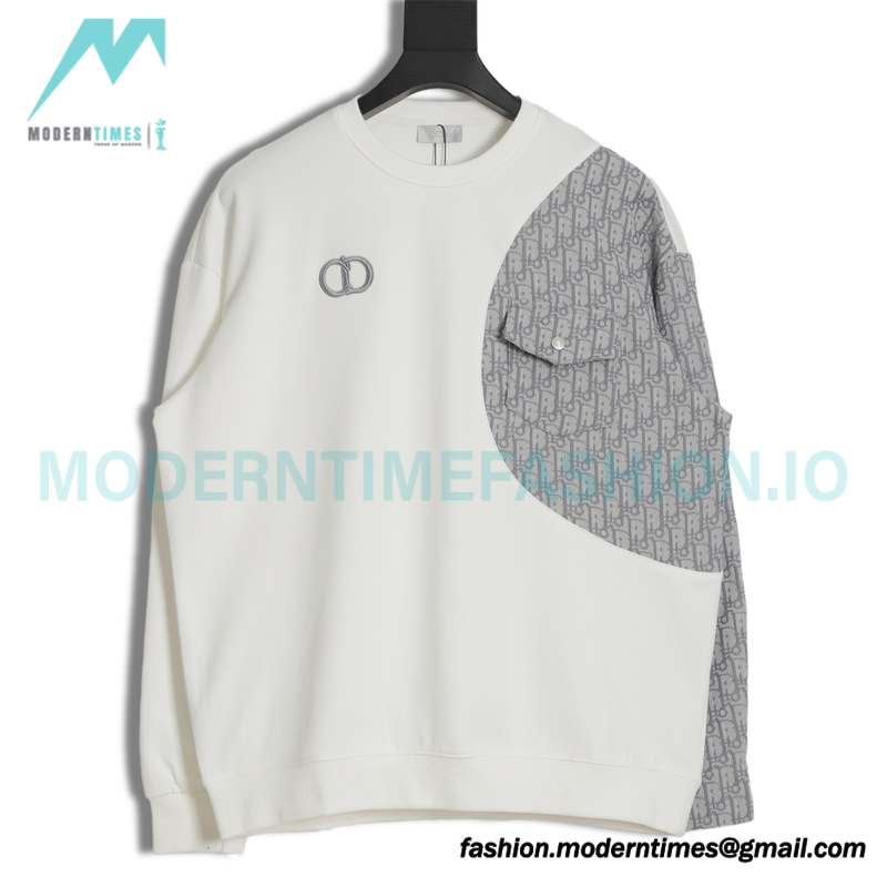 Dior - CD Embroidered Patchwork Crew-neck Hoodie