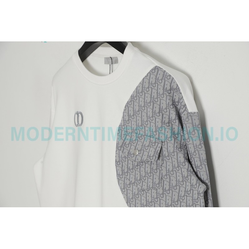 Dior - CD Embroidered Patchwork Crew-neck Hoodie