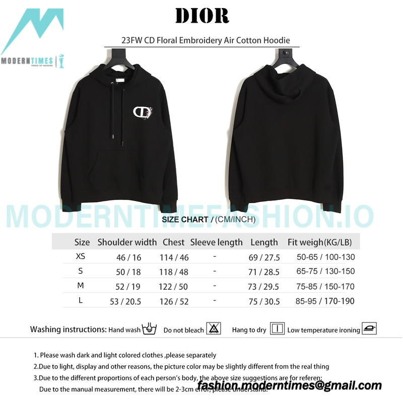 Dior - 23FW CD Floral Embroidery Air Cotton Hoodie