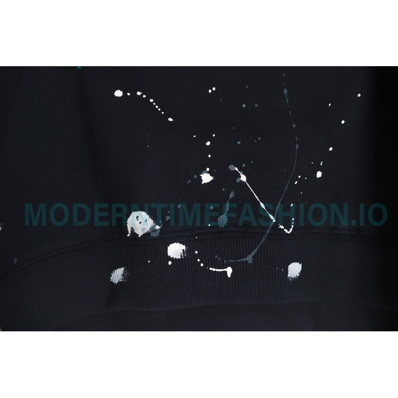 Dior - Splash Ink Embroidery Logo Round Neck Hoodie