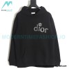 Dior - Erl Embroidered Floral Letter Cotton Hoodie