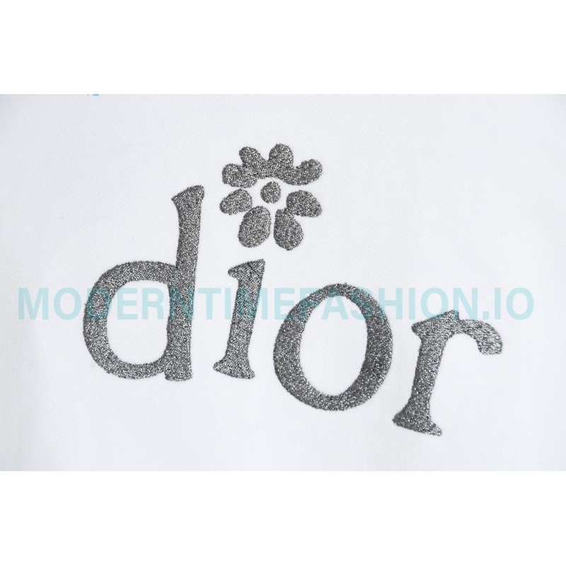 Dior - Erl Embroidered Floral Letter Cotton Hoodie