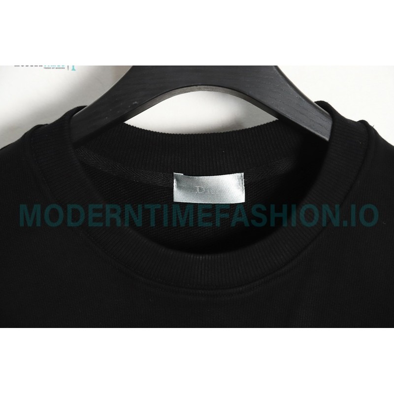 Dior - CD Floral Letter Logo Three-dimensional Embroidery Round Neck Hoodie