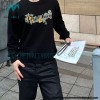 Dior - CD Floral Letter Logo Three-dimensional Embroidery Round Neck Hoodie