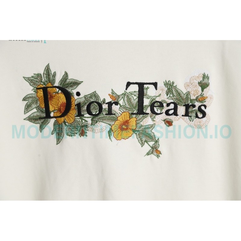 Dior - CD Floral Letter Logo Three-dimensional Embroidery Round Neck Hoodie