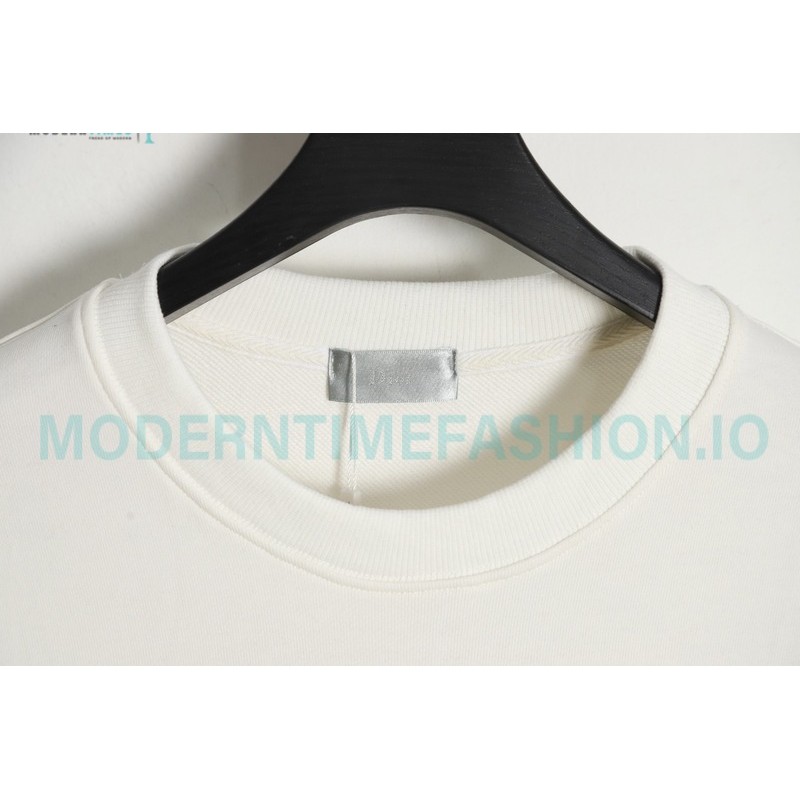 Dior - CD Floral Letter Logo Three-dimensional Embroidery Round Neck Hoodie