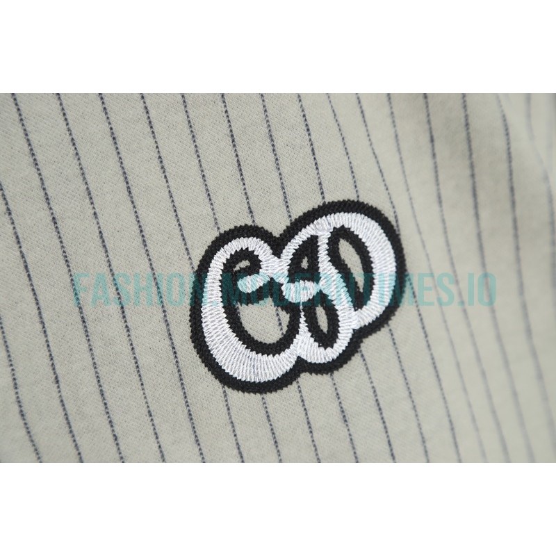 Dior - Vertical Strip Front And Back Embroidered Baseball Jacket 