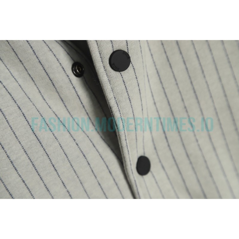 Dior - Vertical Strip Front And Back Embroidered Baseball Jacket 