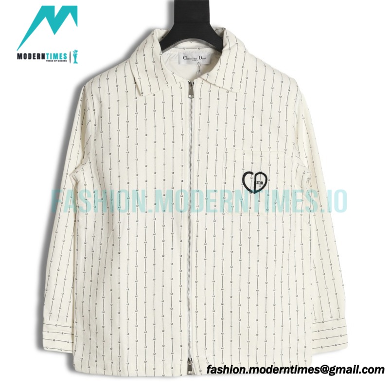 Dior - 22FW Striped Jacket Covered With Hearts