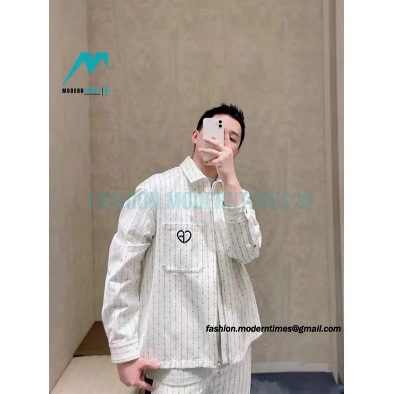 Dior - 22FW Striped Jacket Covered With Hearts