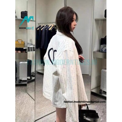 Dior - 22FW Striped Jacket Covered With Hearts