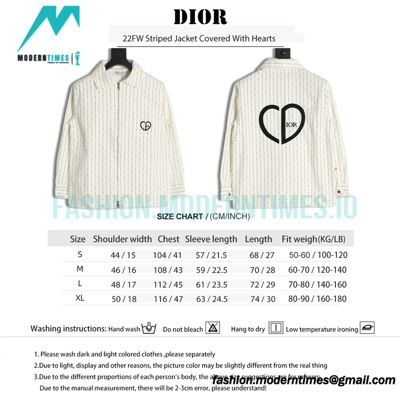 Dior - 22FW Striped Jacket Covered With Hearts