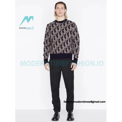 Dior - 22 New Full Print Jacquard Crewneck Sweater