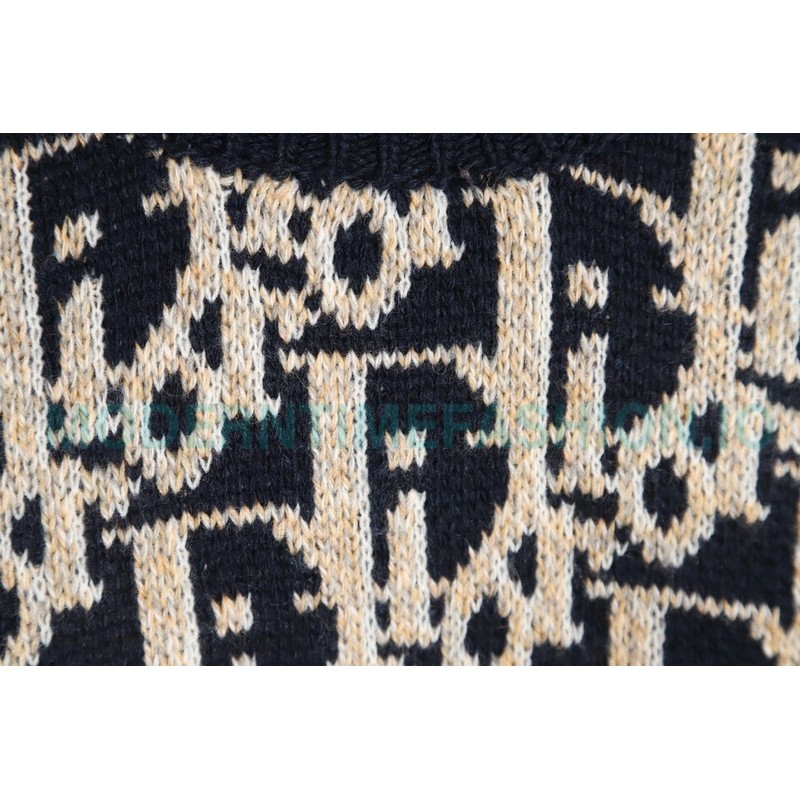 Dior - 22 New Full Print Jacquard Crewneck Sweater