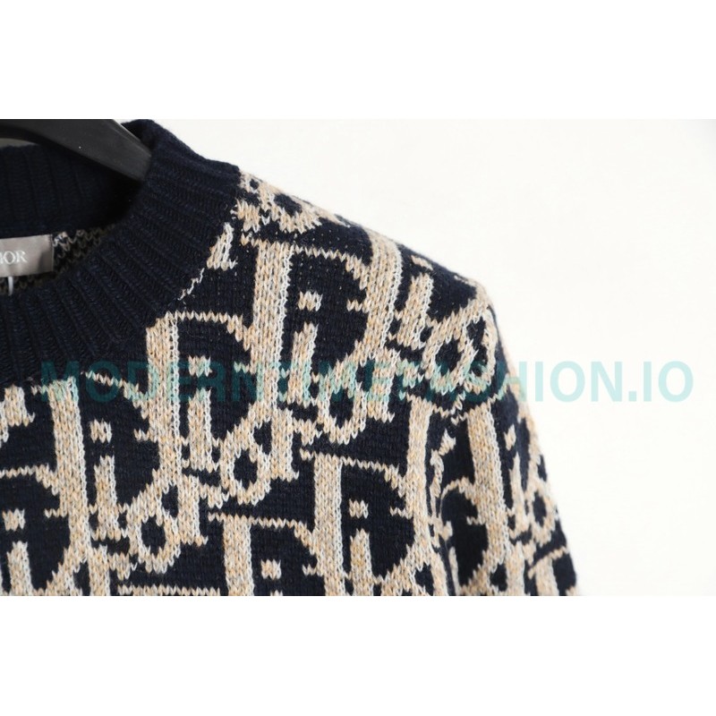 Dior - 22 New Full Print Jacquard Crewneck Sweater
