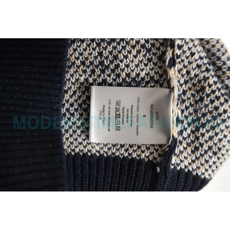 Dior - 22 New Full Print Jacquard Crewneck Sweater