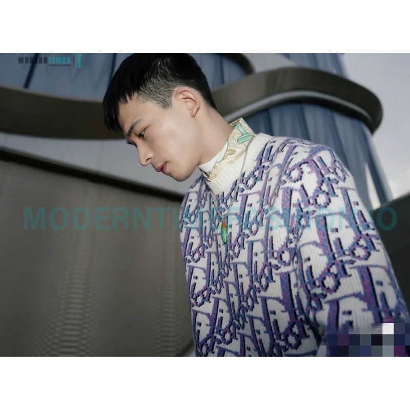 Dior - 23ss Full Print Presbytery Knit Sweater