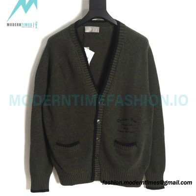 Dior - 23 New Arc Letter Embroidered Sweater Cardigan