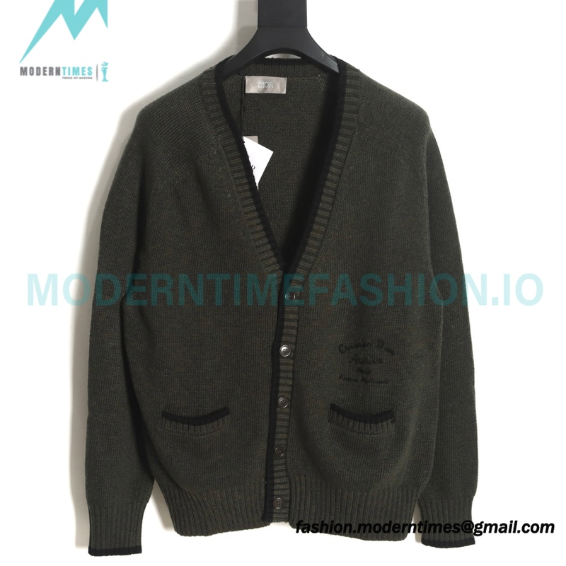 Dior - 23 New Arc Letter Embroidered Sweater Cardigan