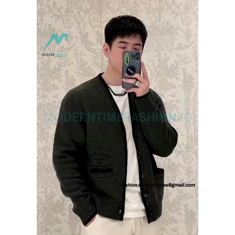 Dior - 23 New Arc Letter Embroidered Sweater Cardigan