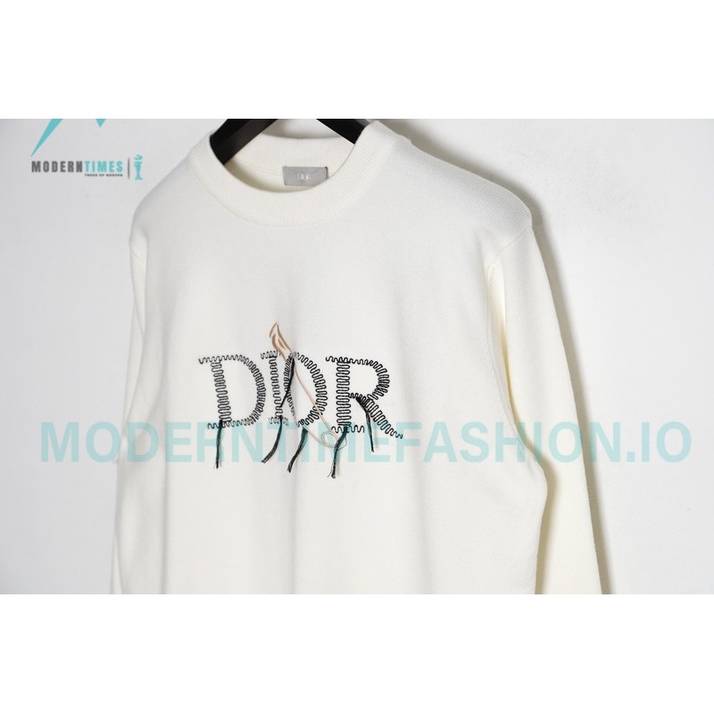 Dior - 23FW Embroidered Pin Fringe Knitted Sweater