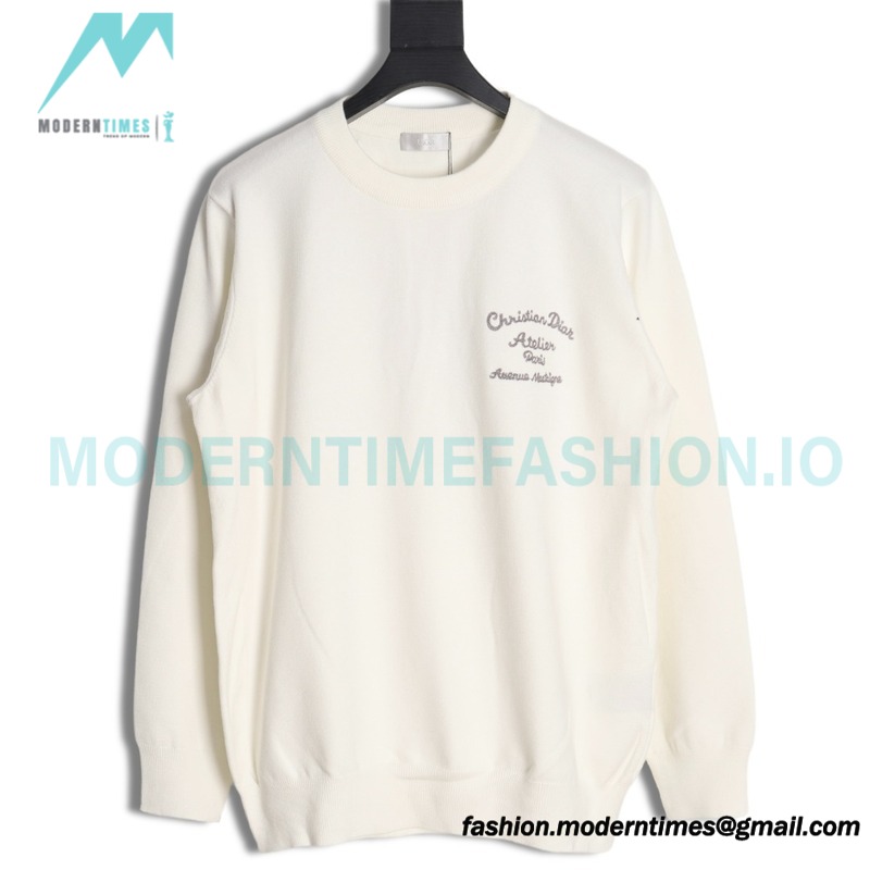 Dior - 23Fw Embroidered Signature Letter Knit Sweater