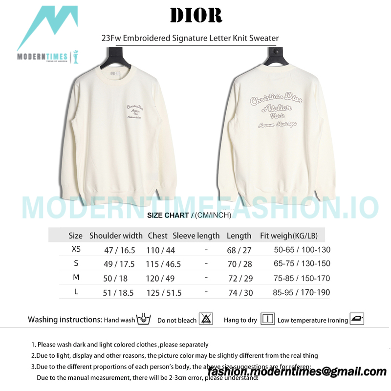 Dior - 23Fw Embroidered Signature Letter Knit Sweater