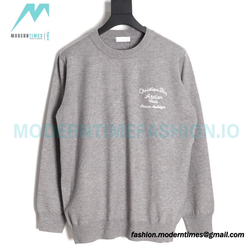 Dior - 23Fw Embroidered Signature Letter Knit Sweater
