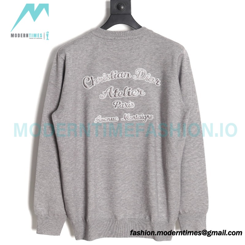 Dior - 23Fw Embroidered Signature Letter Knit Sweater
