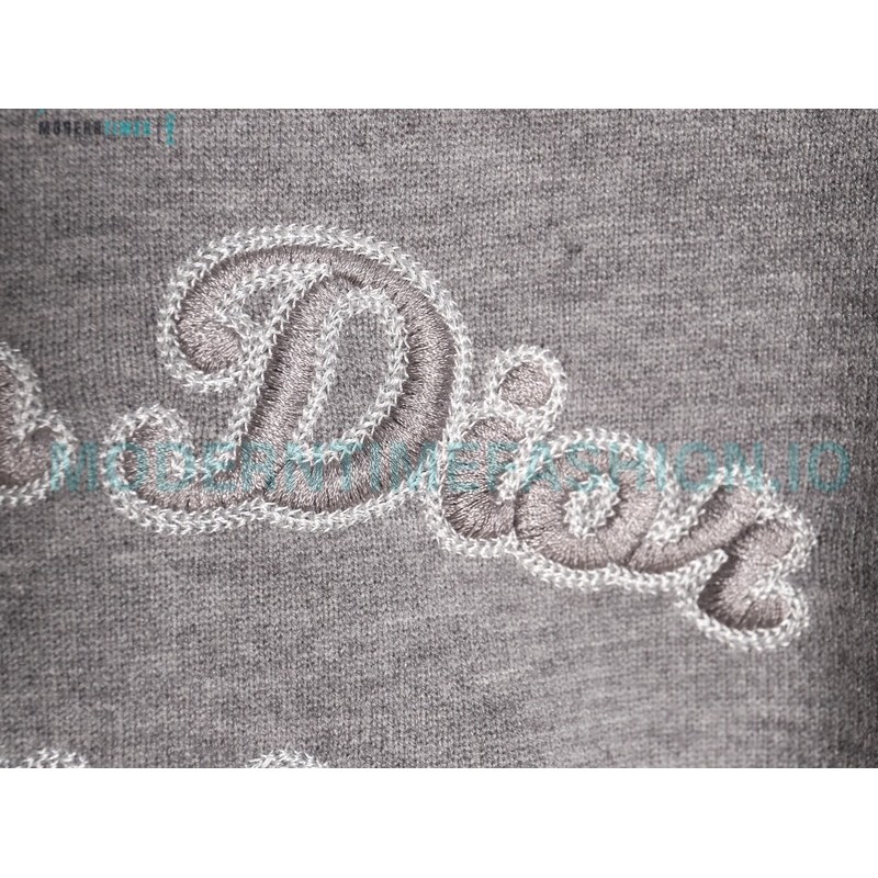 Dior - 23Fw Embroidered Signature Letter Knit Sweater