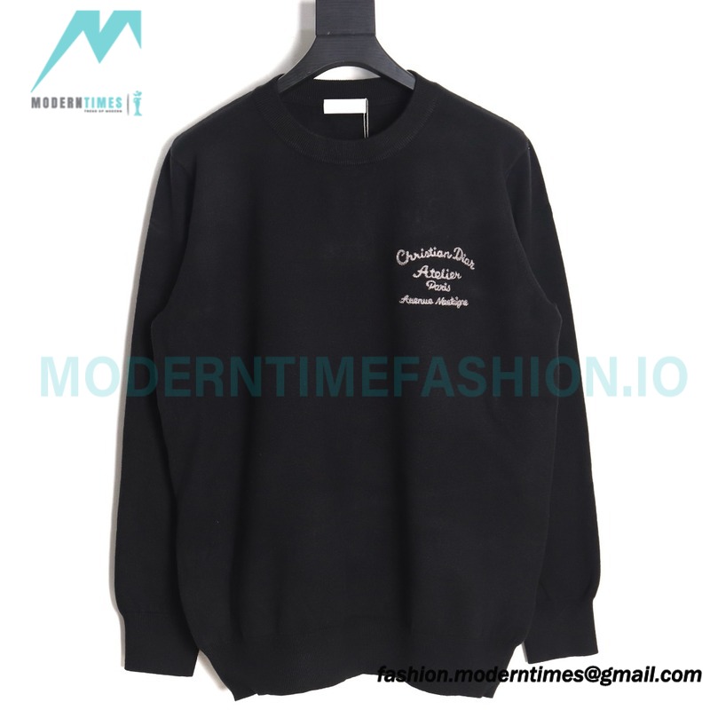 Dior - 23Fw Embroidered Signature Letter Knit Sweater