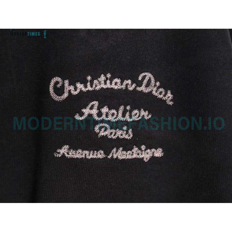Dior - 23Fw Embroidered Signature Letter Knit Sweater