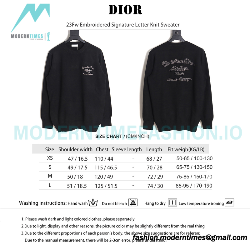Dior - 23Fw Embroidered Signature Letter Knit Sweater
