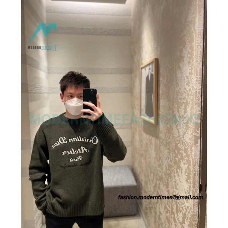Dior - 23Fw Embroidered Signature Letter Knit Sweater