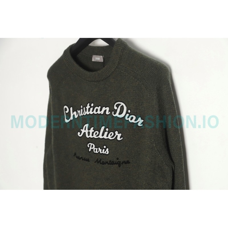 Dior - 23Fw Embroidered Signature Letter Knit Sweater