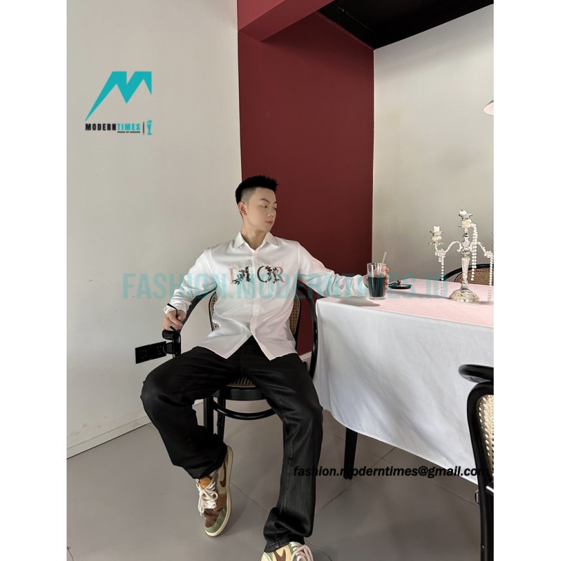 Dior - Gradient Floral Embroidery Shirt With Long Sleeves