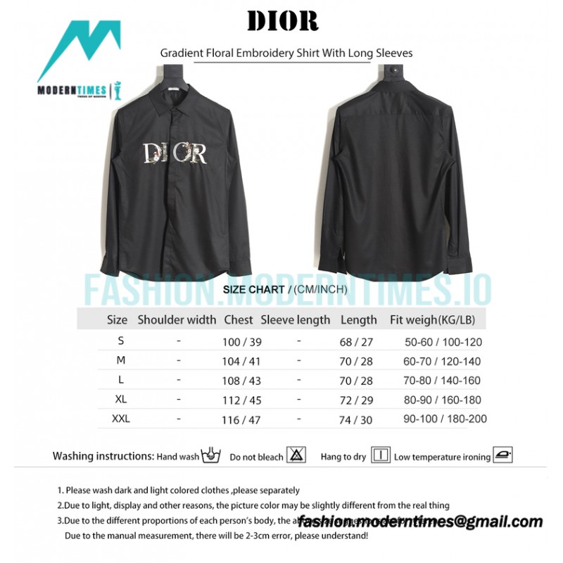 Dior - Gradient Floral Embroidery Shirt With Long Sleeves