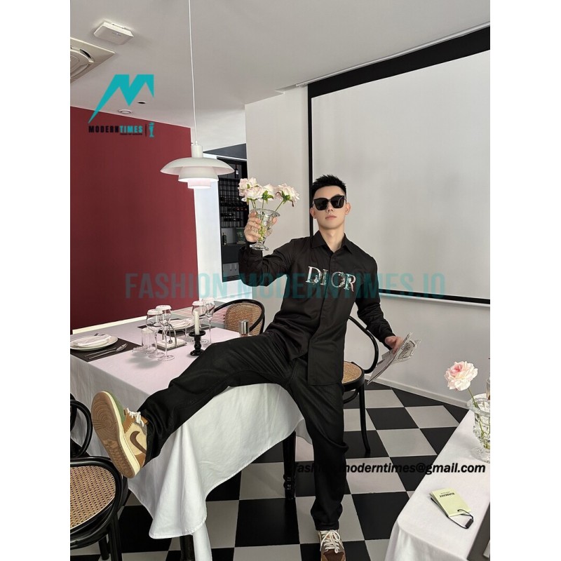 Dior - Gradient Floral Embroidery Shirt With Long Sleeves
