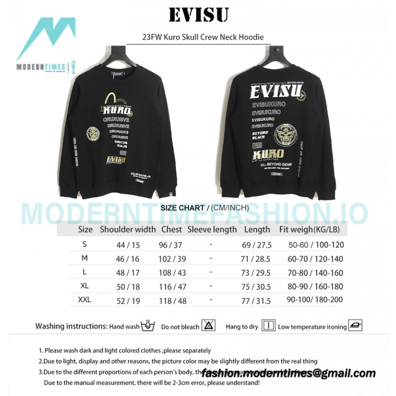 Evisu - 23FW Kuro Skull Crew Neck Hoodie