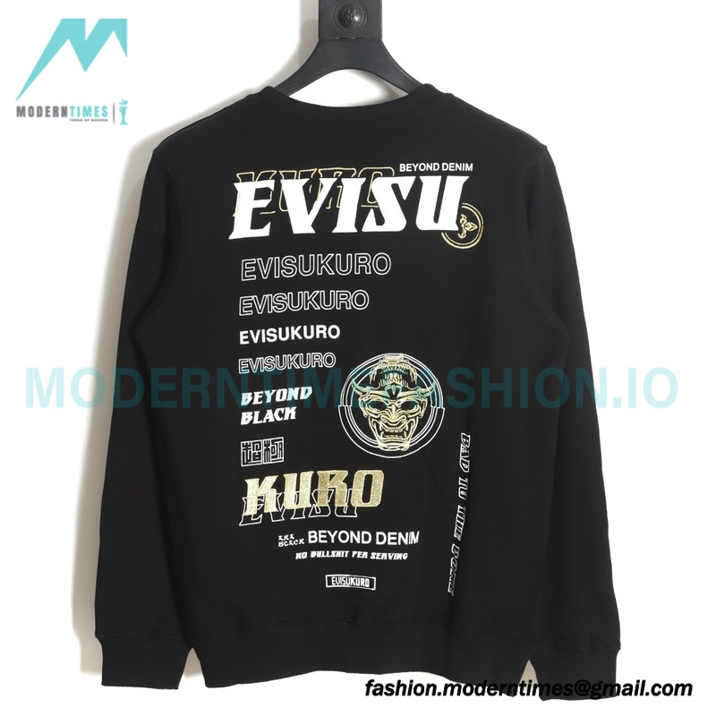 Evisu - 23FW Kuro Skull Crew Neck Hoodie